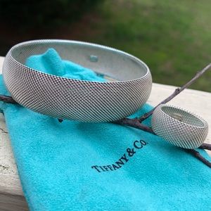 Authentic Tiffany SS Somerset Mesh Bangle & Ring